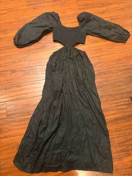 Faithfull the Brand Black Cutout Maxi with Puff Sleeves - Picture 3 of 9